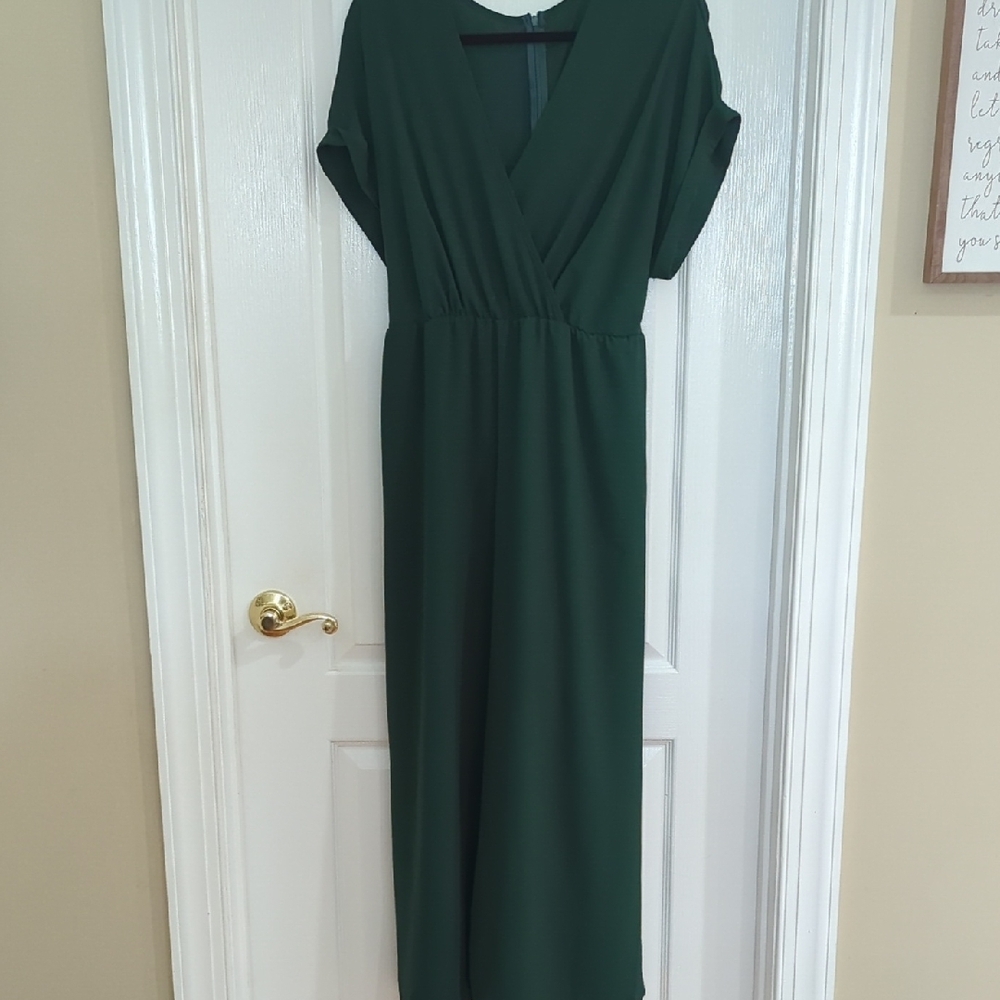 SHEIN Dark Green Curve 1XL Polyester Top